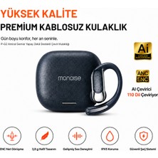 Ayers Monoise P-G2 Kadın Erkek Yapay Zekâ Destekli Dil Çeviri Kulaklığı, Anc + Enc Gürültü Engelleme, 3,8 G Hafif Açık Kulak Tasarım, Kablosuz Bluetooth Kulaklık, Mikrofonlu Tws Şarj Kutulu Premium Kulaklık
