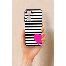 Vip Case Redmi A5 Uyumlu Çizgili Kalp Desenli Silikon Kılıf