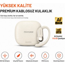 Ayers Monoise P-G2 Kadın Erkek Yapay Zekâ Destekli Dil Çeviri Kulaklığı, Anc + Enc Gürültü Engelleme, 3,8 G Hafif Açık Kulak Tasarım, Kablosuz Bluetooth Kulaklık, Mikrofonlu Tws Şarj Kutulu Premium Kulaklık