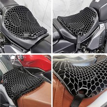 Tex Motor Motosiklet Konfor Sele Pedi - 3D Jel Petek Yapılı Darbe Emici Nefes Alabilir Sele Yastığı Üniversal