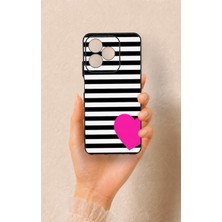 Vip Case Realme C53 Uyumlu Çizgili Kalp Desenli Silikon Kılıf