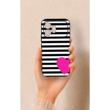 Vip Case Honor 600 Uyumlu Çizgili Kalp Desenli Silikon Kılıf