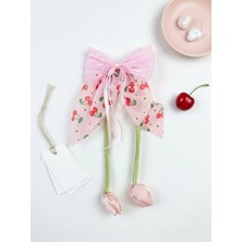 Happy Aksesuar Lale ve Fiyonk Figürlü Kiraz Desenli 10 cm Pens Toka