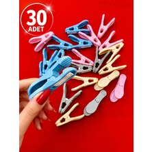 TBY Shop Yaysız Kırılmaz İz Yapmaz Mandal Uzun Ömürlü Çamaşır Mandalı 30 Adet