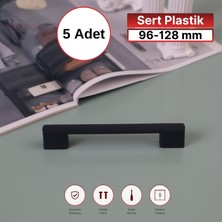 Red Level 5 Adet Köprü Sert Plastik Siyah 96-128 mm Kulp Modelleri Mutfak Dolap Çekmece Mobilya Kulbu