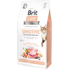 Brit Care Sensitive hipoalerjenik Hindili ve Somonlu Tahılsız Yetişkin Kedi Maması 7kg