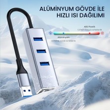 Başcılar USB 2.0 To 100MBPS Ethernet Çevirici ve 3 Portlu USB Hub Çoklayıcı