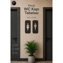 3Art Metal Metal Wc Tabelası Kadın Erkek Seti – Wc Yönlendirme Levhası