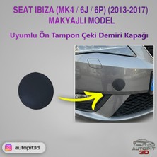 AutoPit 3D Seat Ibiza (Mk4 / 6j / 6p) (2013-2017) Makyajlı Model Uyumlu Ön Tampon Çeki Demiri Kapağı