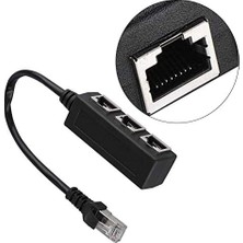 Başcılar RJ45 Ethernet Splitter Adaptör 1 Erkek 3 Dişi Lan Çoklayıcı Internet Paylaştırıcı Cat5 Cat6 Ağ Çoğal
