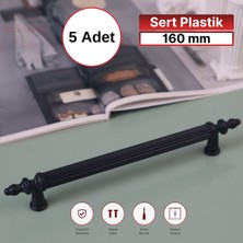 Red Level 5 Adet Rustik Sert Plastik Siyah 160 mm Kulp Modelleri Mutfak Dolap Çekmece Mobilya Kulbu