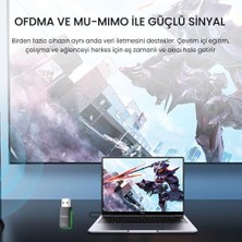 Başcılar 1100 Mbps Dual Band Wi-Fi 6 Alıcı ve Bluetooth 5.4 Adaptör Mini USB Dongle
