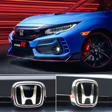 Stilix Garage Honda Civic Fc5 2016-2021 Ön ve Arka Panjur Direksiyon Logosu Siyah Ithal Ürün 3 Parça