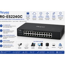 Reyee RG-ES224GC 24 Portlu, 10/100/1000 Gigabit, Yönetilebilir Swıtch.
