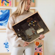 Pegziz Interior Tablosu | Klasik Atölye Iç Mekânı Çerçeveli Sanat Poster Duvar Dekoru