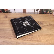 NURCANIM 10x15cm 200 Adet Fotoğraf Alma Kapasiteli Anı Yazma Bölümlü Özel Seri Lüks Deri Fotoğraf Albümü Siyah