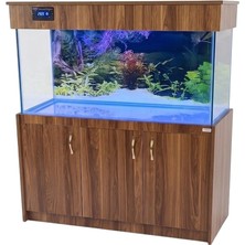 Kanki Pet Ceviz Mdf Mobilyalı Akvaryum 150X50X60 cm 450 Lt - 110W LED & Dijital Göstergeli