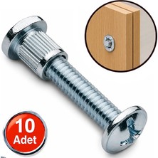 Alet Çantam Modül Mobilya Dolap Bağlantı Birleştirme Montebent Vidası 40MM - 10 Adet