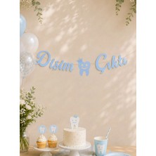 Diş Buğdayı Dişim Çıktı Yazılı Kaligrafi Banner Mavi