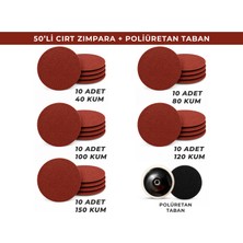 Titex 115MM'LIK Cırt Zımpara Seti 50'li Cırt Zımpara Karma Paket + Poliüretan Zımpara Tabanı