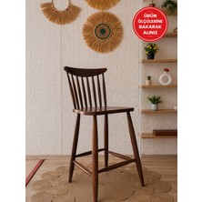 Silla Yıldız Bar Sandalyesi Ceviz Ahşap Ada Sandalye