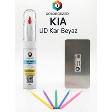 COLORGUARD Kia UD Kar Beyaz Rötuş Seti - 2 si 1 Arada İğne ve Fırça Uçlu Şişe, Rötuş Çeliği ve Rötuş Çubuğu