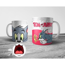 Pixxa Tom ve Jerry - Tom Tabanı Ağız Desenli Kupa Bardak