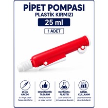 Labolist Pipet Pompası Plastik Kırmızı 25 ml - 1 Adet