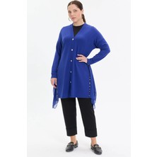 Kado Moda Kado Online Düğmeli Şifon Detaylı Rahat Kalıp Kadın Hırka