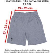 Hisar Okulları Pike Şort Açık Gri Melanj 5-6 Yaş