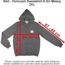 Sev Amerikan Koleji Fermuarlı Sweatshirt Koyu Gri Melanj 2xl