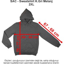 Sev Amerikan Koleji Sweatshirt Koyu Gri Melanj 2 Iplik 2xl