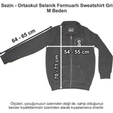 Özel Sezin Okulu Ortaokul Selanik Fermuarlı Sweatshirt Gri M Beden