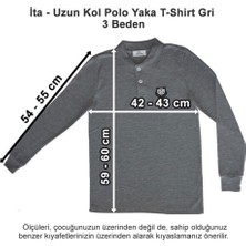 Ita Okulları Uzun Kol Polo Yaka T-Shirt Gri 3 Beden