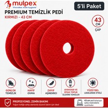 Mulpex Premium 43 cm Kırmızı Zemin Temizlik Pedi 5’li Paket – Yer Yıkama Makinesi Pedi