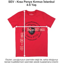 Sev Okulları Kısa Penye Kırmızı Istanbul 4-5 Yaş