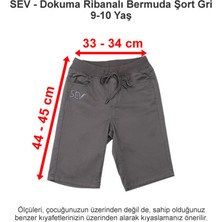 Sev Okulları Dokuma Ribanalı Bermuda Şort Gri 9-10 Yaş