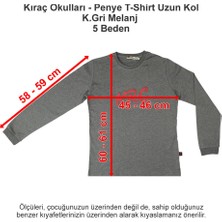Kıraç Okulları Penye T-Shirt Uzun Kol Koyu Gri Melanj 5 Beden