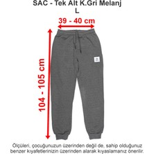 Sev Amerikan Koleji Tek Alt Koyu Gri Melanj 3 Iplik L