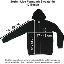 Özel Sezin Okulu Lise Fermuarlı Sweatshirt Siyah 12 Beden