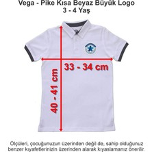 Vega Okulları Pike Kısa Beyaz Büyük Logo 3-4 Yaş