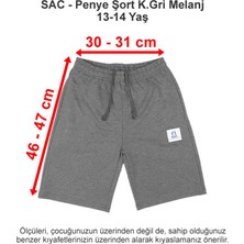 Sev Amerikan Koleji Penye Şort Koyu Gri Melanj 13-14 Yaş