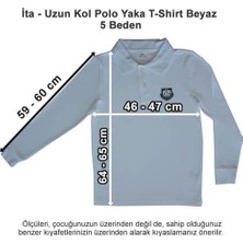 Ita Okulları Uzun Kol Polo Yaka T-Shirt Beyaz 5 Beden
