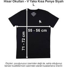 Hisar Okulları V Yaka Kısa Penye Siyah L