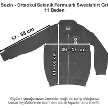Özel Sezin Okulu Ortaokul Selanik Fermuarlı Sweatshirt Gri 11 Beden