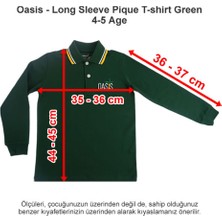 Oasis International School Long Sleeve Pique T-Shirt Green 4-5 Age