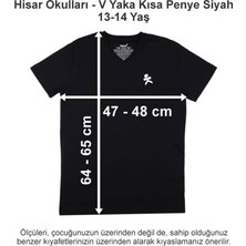 Hisar Okulları V Yaka Kısa Penye Siyah 13-14 Yaş