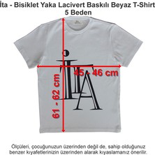 Ita Okulları Bisiklet Yaka Lacivert Baskılı Beyaz T-Shirt 5 Beden