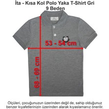 Ita Okulları Kısa Kol Polo Yoka T-Shirt Gri 9 Beden