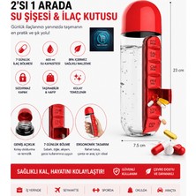 Mavi Concept Su Şişesi & Ilaç Kutusu 2'si 1 Arada 600 ml Matara Suluk